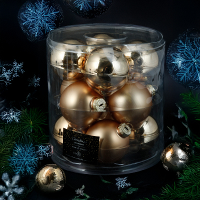 Koopman New Year 12 Parça Yılbaşı Topu Gold 60 mm - KOOPMAN