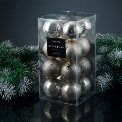 Koopman New Year 16 Parça Yılbaşı Topu Cream 40 mm - KOOPMAN