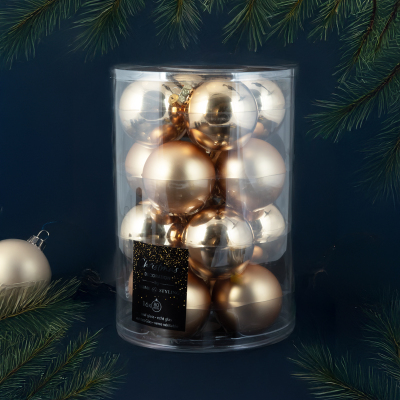 Koopman New Year 16 Parça Yılbaşı Topu Gold 80 mm - KOOPMAN