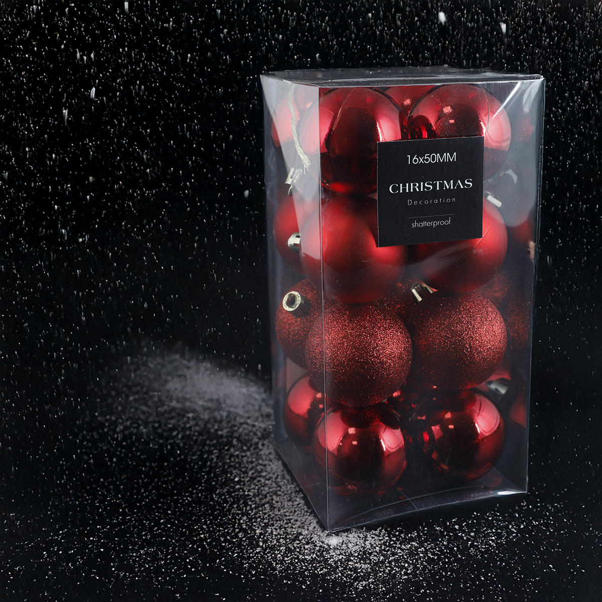 Koopman New Year 16 Parça Yılbaşı Topu Red 50 mm - KOOPMAN