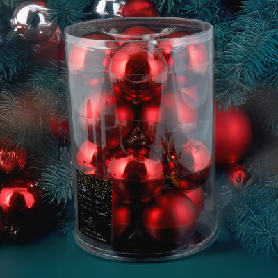 Koopman New Year 16 Parça Yılbaşı Topu Red 80 mm - KOOPMAN