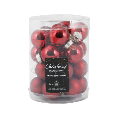 Koopman New Year 24 Parça Yılbaşı Topu Red 25 mm - KOOPMAN