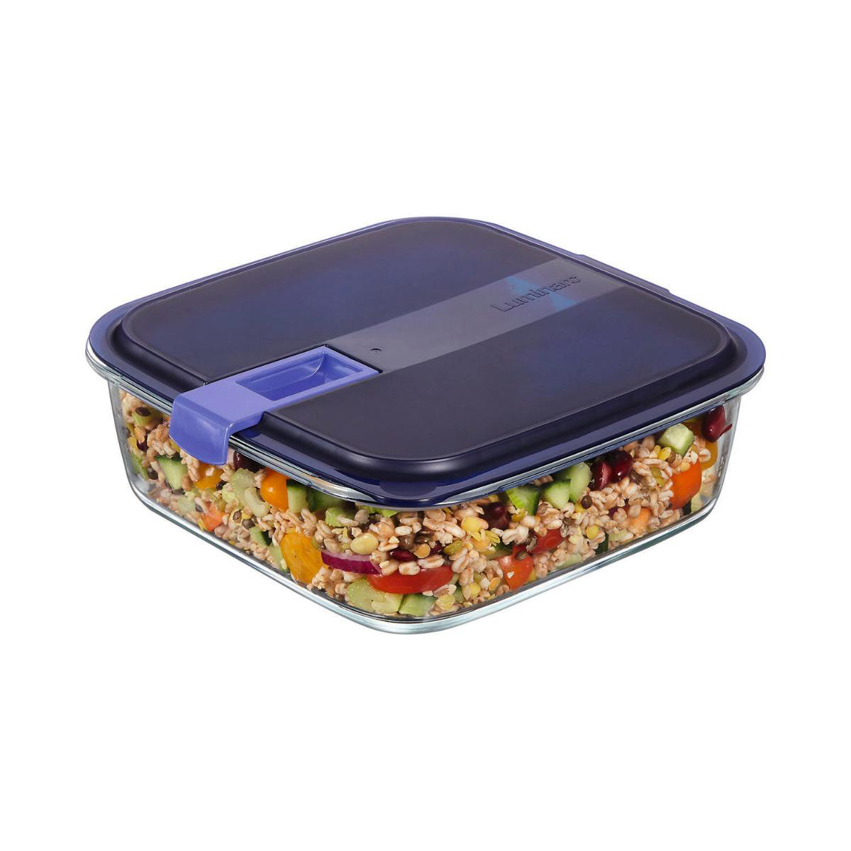 Luminarc Temp Easy Kare Mavi Kapak Saklama Kabı 2500 ml - LUMINARC