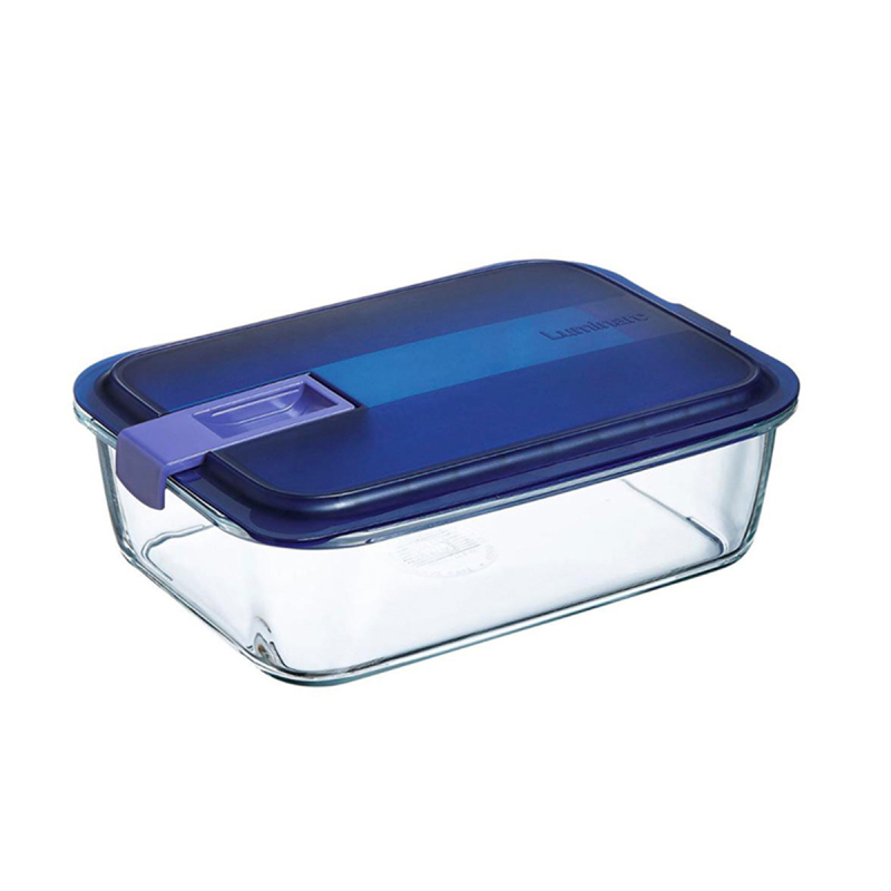 Luminarc Temp Easy Dikdörtgen Mavi Kapak Saklama Kabı 1970 ml - 1