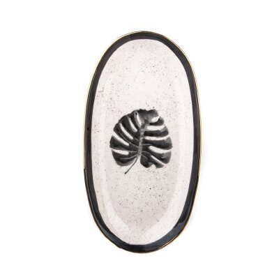 Marianna Black Tropıc Kayık Tabak Orta - MARIANNA