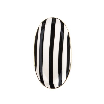 Marianna Black Tropic Mini Boy Kayık Tabak Çizgili - MARIANNA