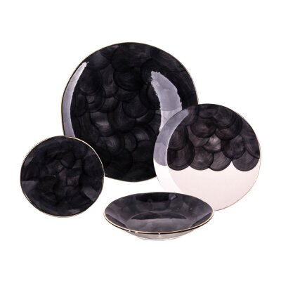 Marianna Bulut 24 Parça Yemek Seti Siyah - MARIANNA