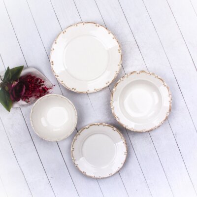 Marianna Dignity 24 Parça Yemek Takımı File Kahve - MARIANNA