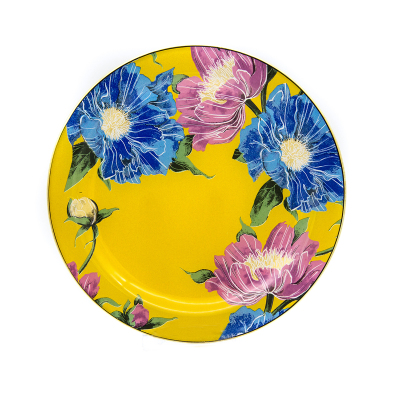 Marianna Flower Sarı Cam Servis Tabağı 3'lü - MARIANNA