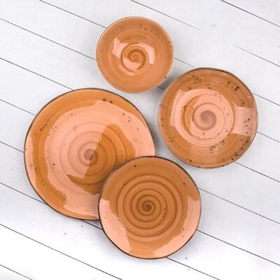 Marianna Organik Form Kızıl Kahve 24 Parça 6 Kişilik Yemek Takımı - MARIANNA