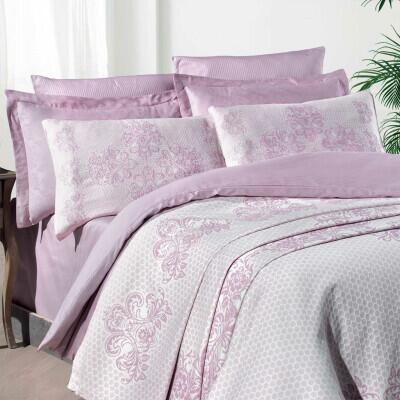 Maxstyle Jakarlı Elsa Gül Kurusu Yatak Örtüsü - MAXSTYLE