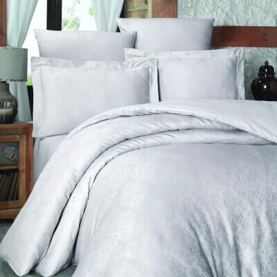 Maxstyle Jakarlı Saten Ornament Taş Çift Kişilik Nevresim Takımı - MAXSTYLE