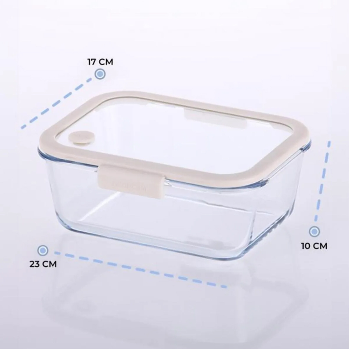 Neoflam Fika Glace Vakumlu Cam Saklama Kabı 1900 ML Bej - NEOFLAM
