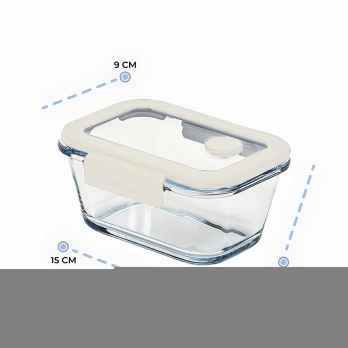 Neoflam Fika Glace Vakumlu Cam Saklama Kabı  460 ML Bej - 1