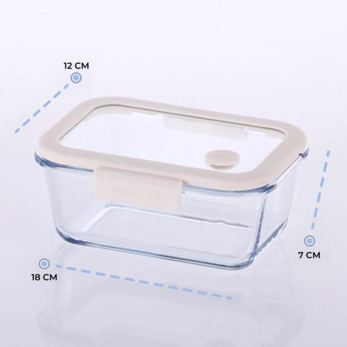 Neoflam Fika Glace Vakumlu Cam Saklama Kabı  800 ML Bej - NEOFLAM