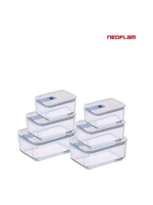 Neoflam Perfect Seal Cam Saklama Kabı Seti 6 Parça - NEOFLAM