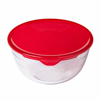 Oks Cam Karıştırma Kabı 1 Lt Red Kapak - OCUISINE