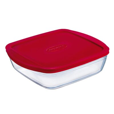 Oks Cam Saklama Kabı 28*20 Cm Red Kapak - OCUISINE