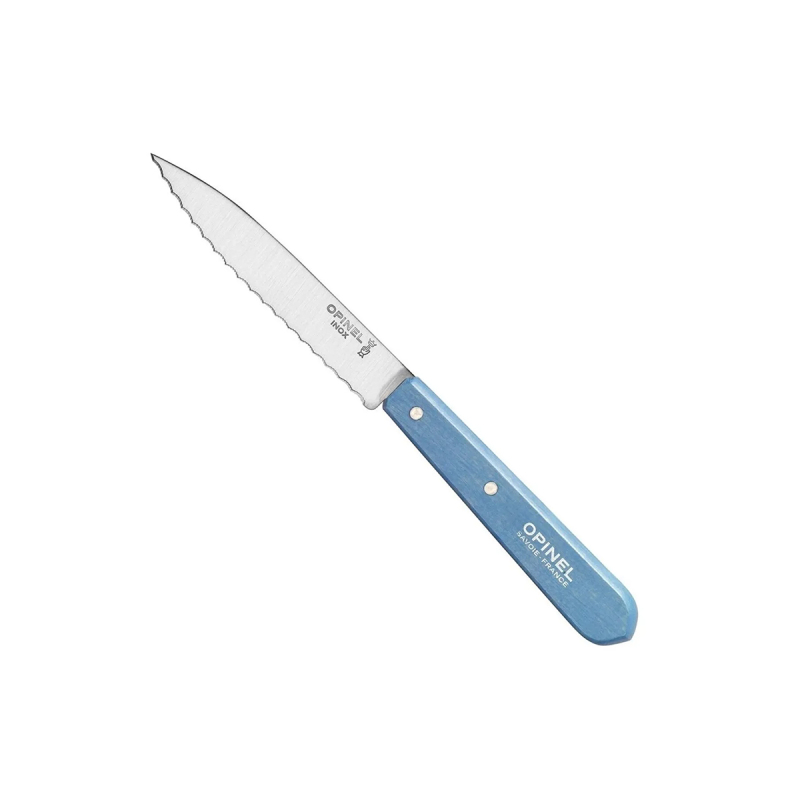 Opinel Essential Tırtıklı Mavi Soyma Bıçağı 10 cm No:113 - 1