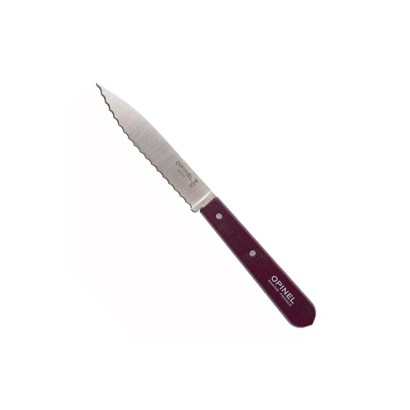 Opinel Essential Tırtıklı Mor Soyma Bıçağı 10 cm No:113 - 1