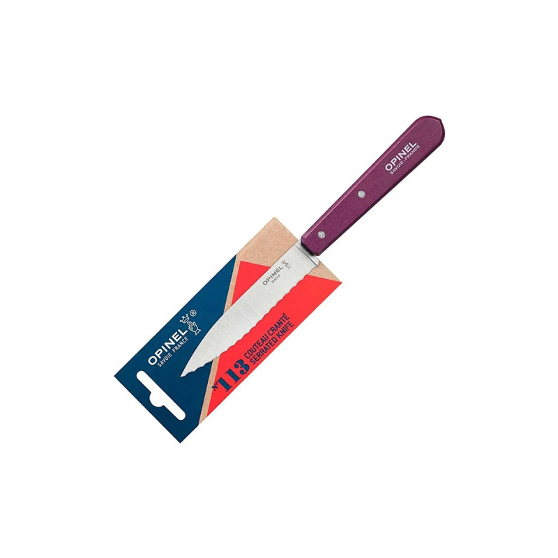 Opinel Essential Tırtıklı Mor Soyma Bıçağı 10 cm No:113 - 3