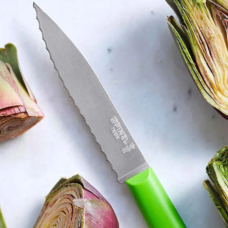 Opinel Essential Tırtıklı Yeşil Soyma Bıçağı 10 cm - 1