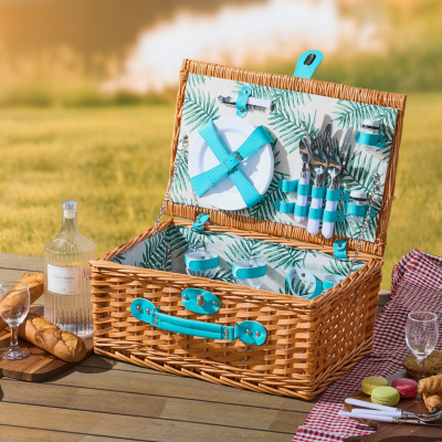 Perotti Cestino Italy 4 Kişilik Mavi Astarlı Piknik Sepeti - PEROTTI