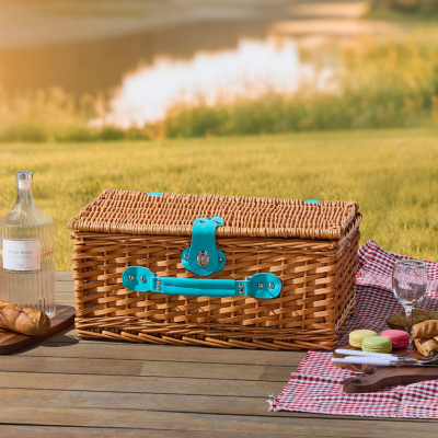 Perotti Cestino Italy 4 Kişilik Mavi Astarlı Piknik Sepeti - 2