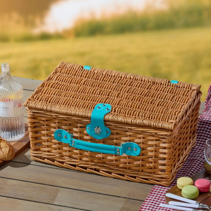 Perotti Cestino Italy 4 Kişilik Mavi Astarlı Piknik Sepeti - 5