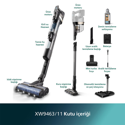 Philips Aqua Trio Islak Kuru Şarjlı Dikey Süpürge XW9463/11 - PHILIPS