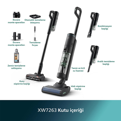 Philips Aqua Trio Kablosuz Dikey Süpürge XW7263/11 - PHILIPS