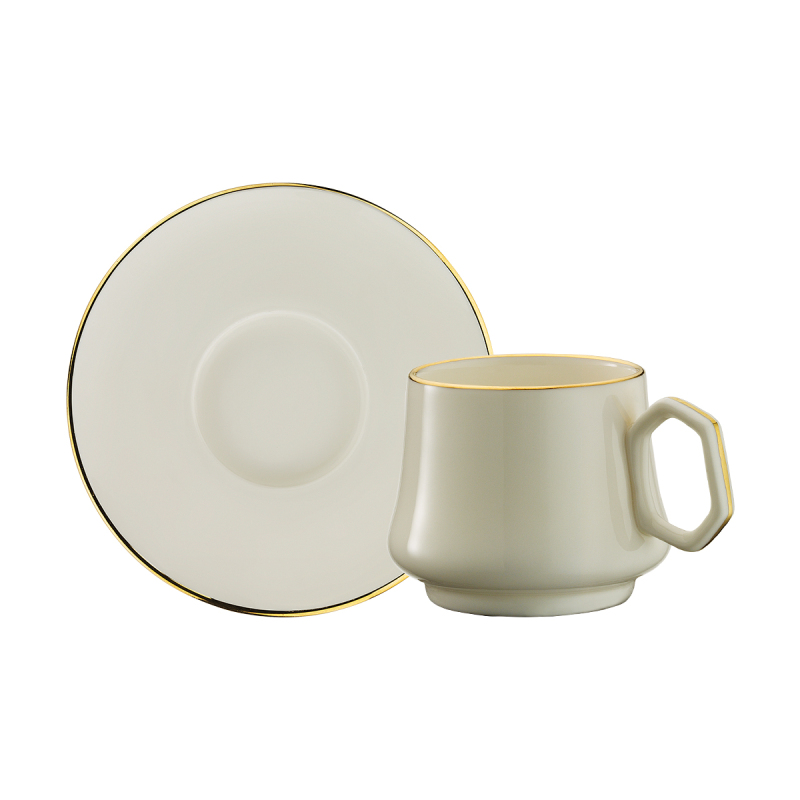 Sandro Moreno 1453 Line Gold Geometrik 12 Parça 6 Kişilik Kahve Fincan Takımı 90 ml - 1
