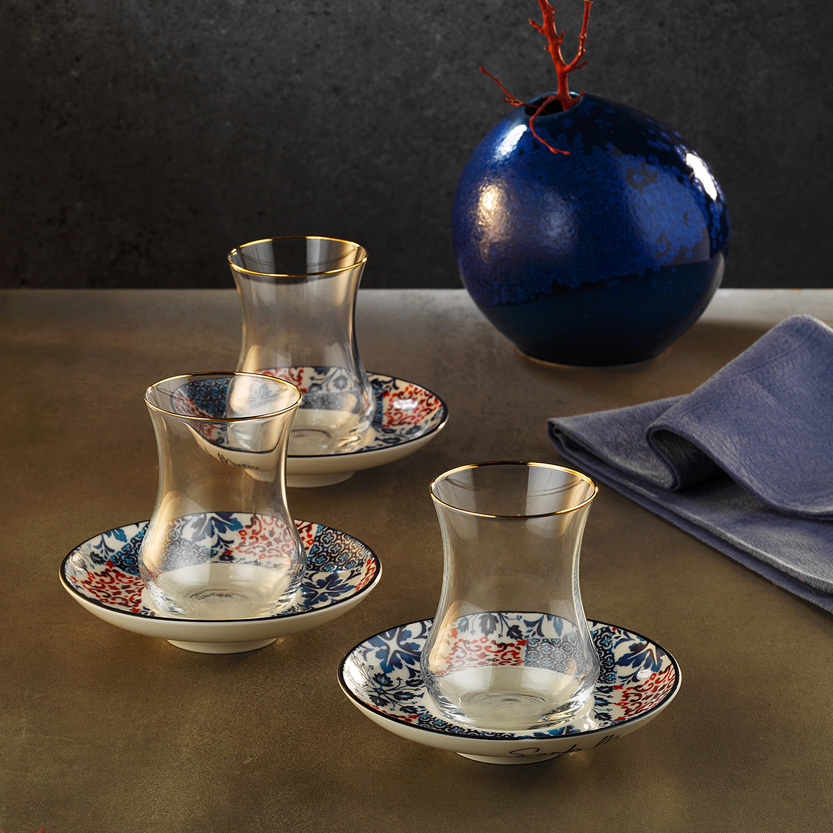 Sandro Moreno 1898 Lizbon 12 Parça 6 Kişilik Çay Seti 150 ml - SANDRO MORENO