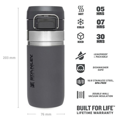 Stanley The Quick Flip Çelik Termos Füme 0.47 Litre - 2