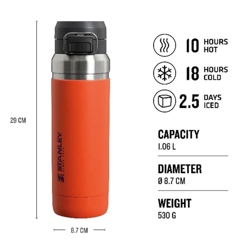 Stanley The Quick Flip Çelik Termos Turuncu 1.06 Litre - 4