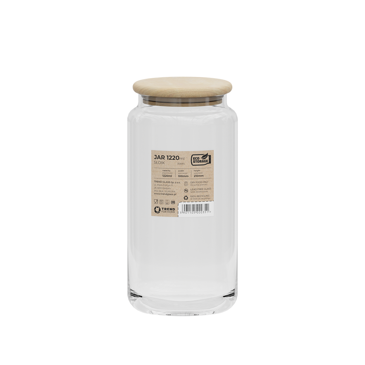 Trendglass Eko Kavanoz 35685 1220 Ml - TRENDGLASS