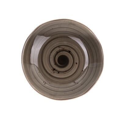 Tulu Antik Gri Kahve Çukur Tabak 20 Cm - TULU