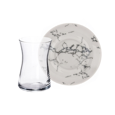 Tulu Beyza Gri 12 Parça 6 Kişilik Çay Seti - TULU PORSELEN