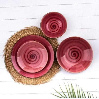 Tulu Deniz 24 Parça Yemek Takımı Reactive 05 Pembe - TULU