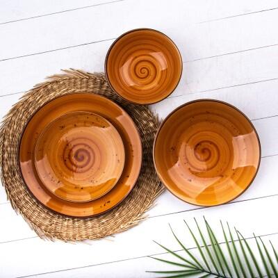 Tulu Deniz 24 Parça Yemek Takımı Reactive 26 Kiremit - TULU