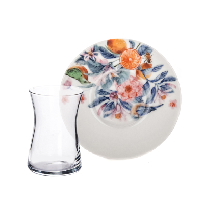 Tulu Heybeli 12 Parça Çay Seti Db403 - TULU PORSELEN