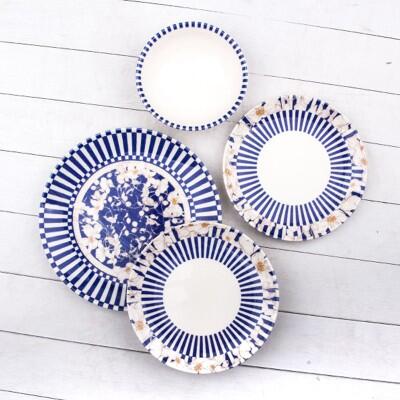 Tulu Klasik Form Dijital Baskı 24 Parça 6 Kişilik Yemek Takımı - TULU PORSELEN