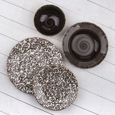 Tulu Liana 24 Parça 6 Kişilik Yemek Takımı Db2396 - TULU PORSELEN