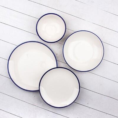 Tulu Mavi File 24 Parça 6 Kişilik Yemek Takımı - TULU PORSELEN