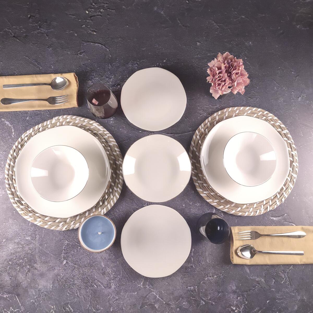 Tulu Organik  6 Kişilik 24 Parça Yemek Takımı - TULU PORSELEN