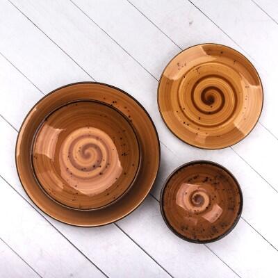 Tulu Porselen 24 Parça Yemek Takımı BS022 Kızıl Kahve - TULU