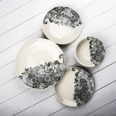 Tulu Porselen 24 Parça Yemek Takımı DB0003 - TULU