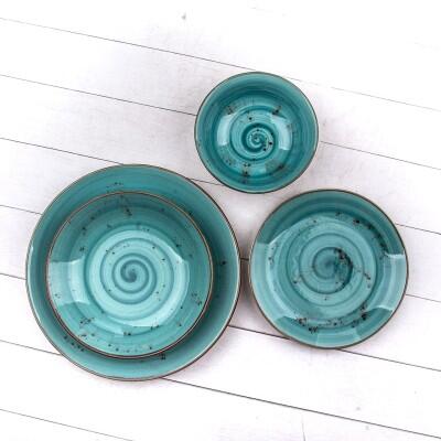 Tulu Porselen 24 Parça Yemek Takımı Soft Su Yeşili - TULU