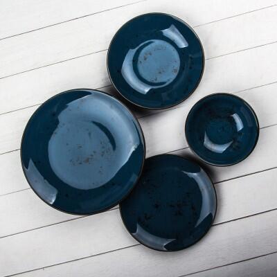 Tulu Porselen Antik Mavi 24 Parça Yemek Takımı - TULU