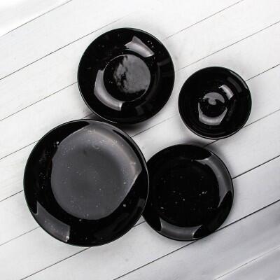 Tulu Porselen Antik Siyah 24 Parça Yemek Takımı - TULU